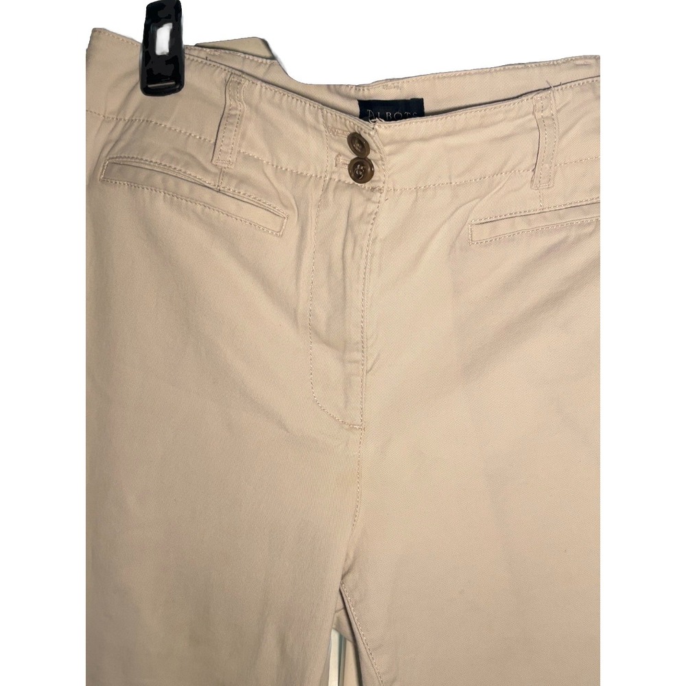 Talbots 6 Wide Leg Ankle Twill Pants Women's Flat Front Trouser Mid Rise Khakis - Picture 6 of 9